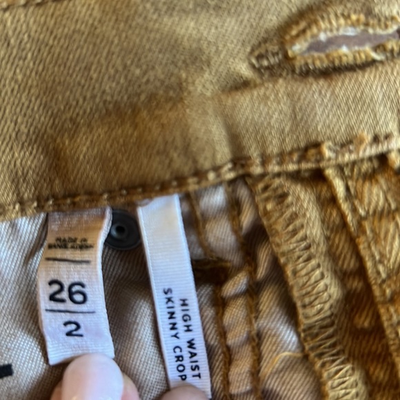 Ann Taylor Loft Rustic Light Brown High Waist Skinny Frayed Crop Jeans. Size 26 - Picture 6 of 8